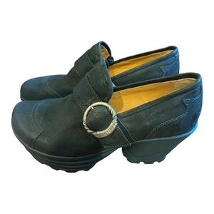 John Fluevog Platform Leather Green Shoes Size 11